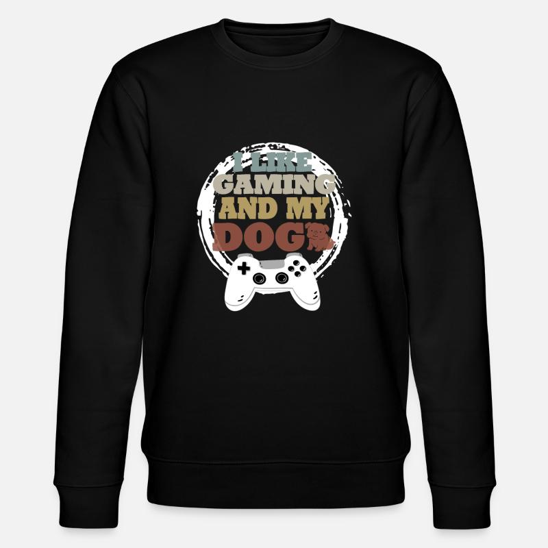 Gaming Dog Gift Idea - Stanley/Stella CHANGER Unisex Organic Sweatshirt - black