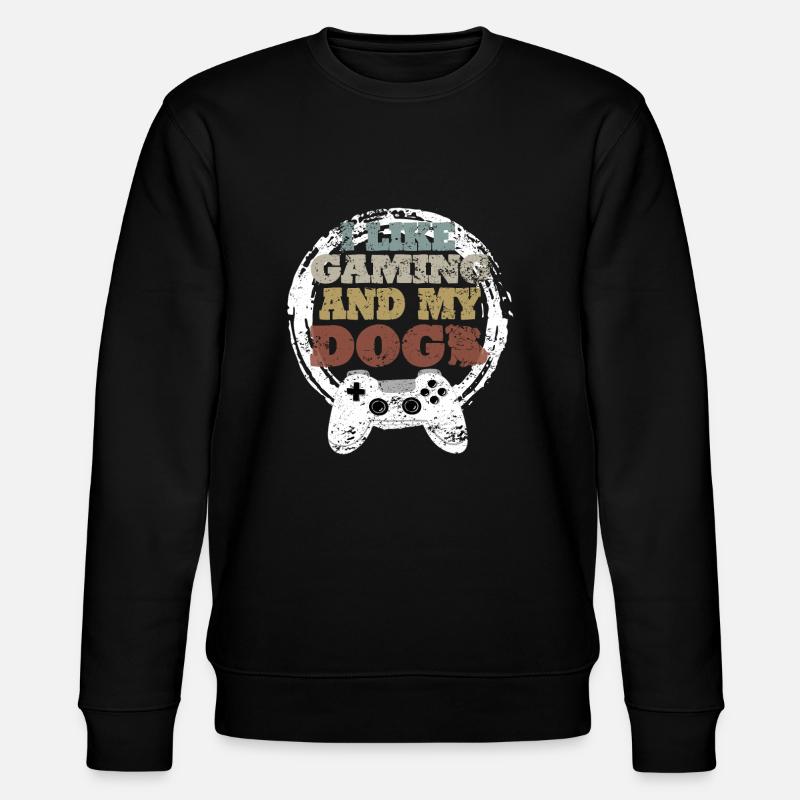 Gaming Dog Gift Idea - Stanley/Stella CHANGER Unisex Organic Sweatshirt - black