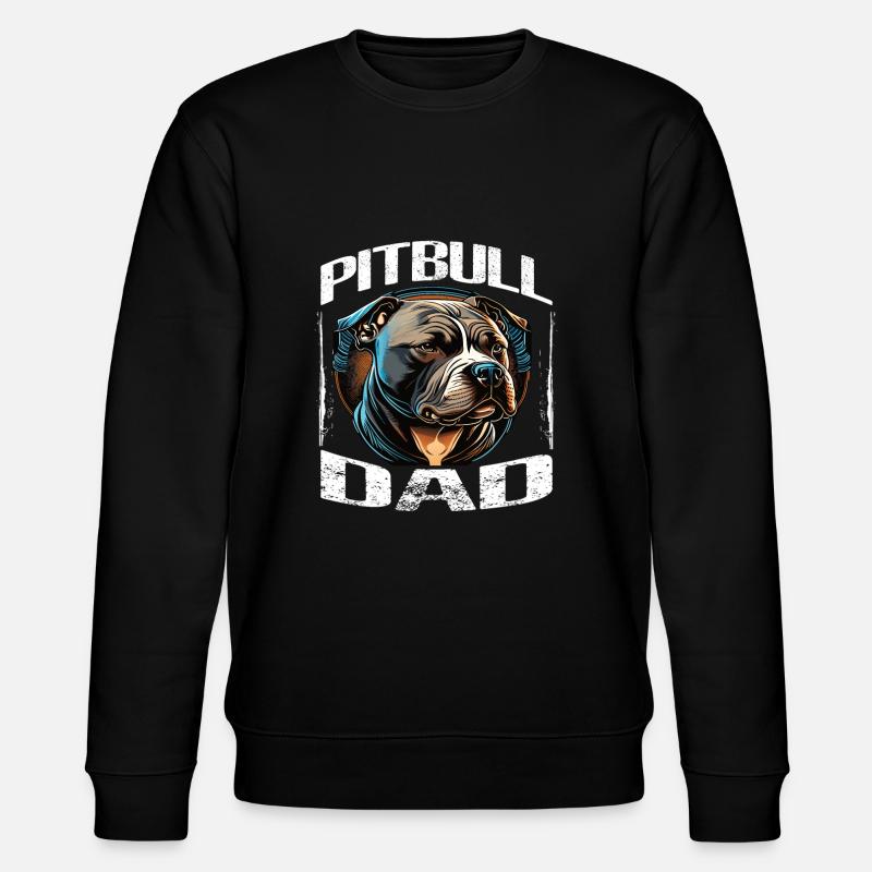 Pitbull Papa Dad Geschenk - Stanley/Stella Unisex Bio-Sweatshirt CHANGER  - Schwarz