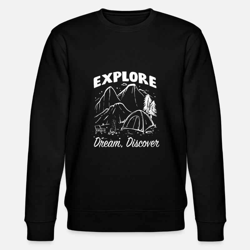 Camping campfire saying - Stanley/Stella CHANGER Unisex Organic Sweatshirt - black