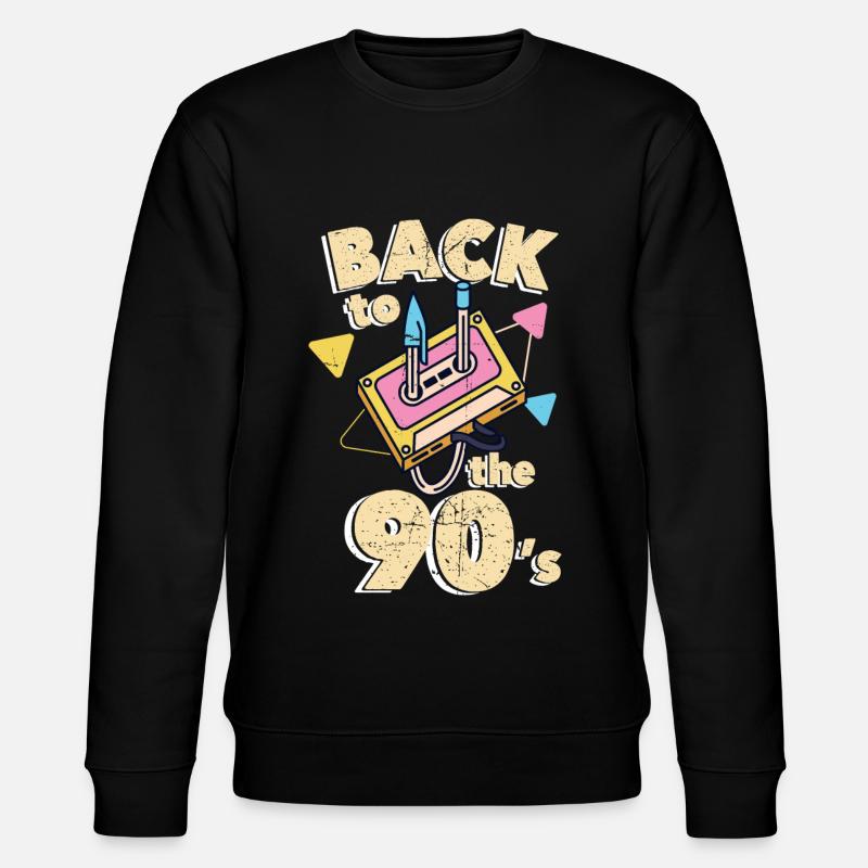 90s 90er - Stanley/Stella Unisex Bio-Sweatshirt CHANGER  - Schwarz