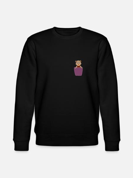 Bear in breast pocket - Stanley/Stella CHANGER Unisex Organic Sweatshirt - black
