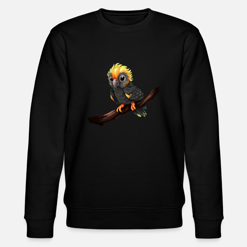 Baby Papagei Vogel Ara - Stanley/Stella Unisex Bio-Sweatshirt CHANGER  - Schwarz