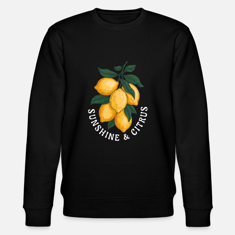 Motif Soleil et Agrumes - Sweat bio CHANGER Stanley/Stella Unisexe - noir