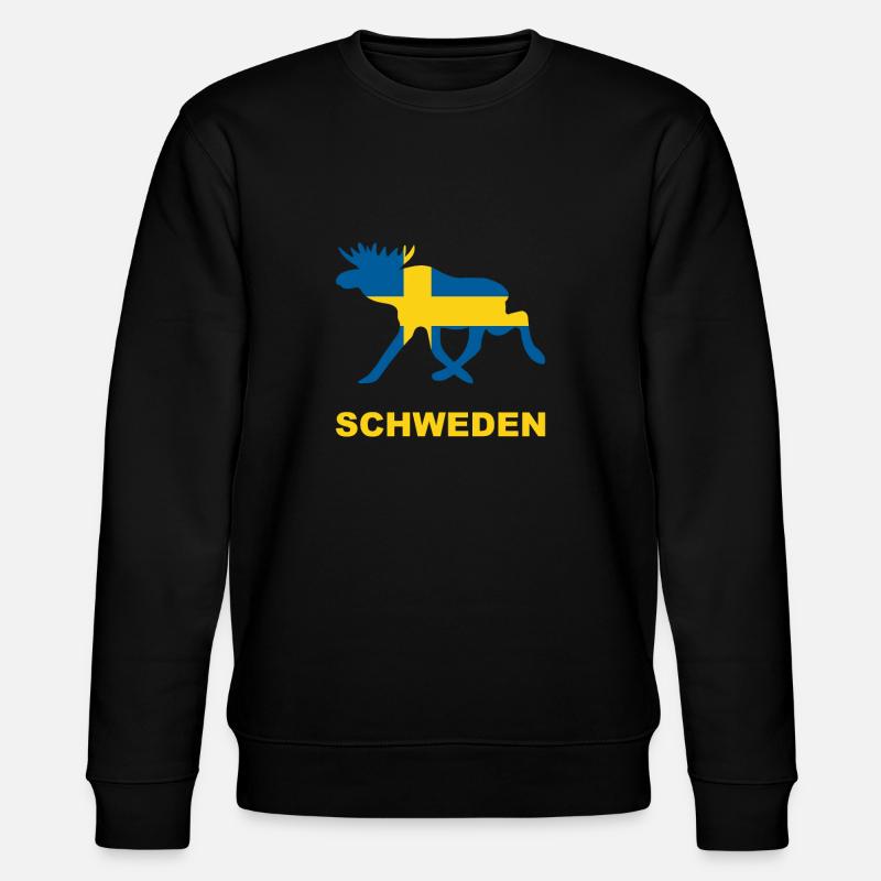 Schweden Elch Flagge - Stanley/Stella Unisex Bio-Sweatshirt CHANGER  - Schwarz