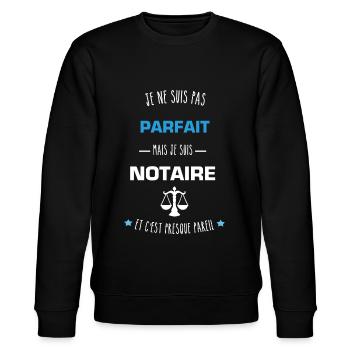 Pas parfait notaire - loi - Sweat bio CHANGER Stanley/Stella Unisexe - noir - Devant - Nik (191cm) & Marisol (170cm)