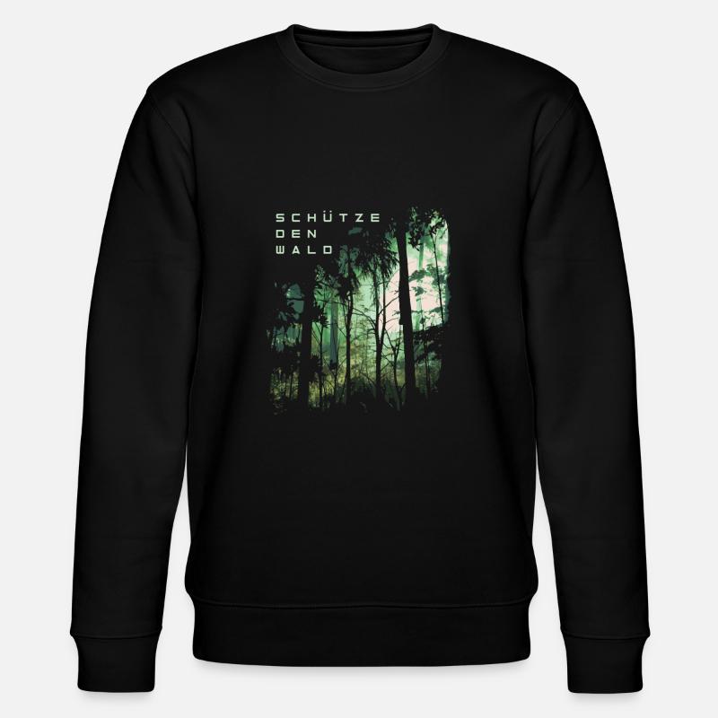 Schütze den Wald - Waldschutz - Stanley/Stella Unisex Bio-Sweatshirt CHANGER  - Schwarz