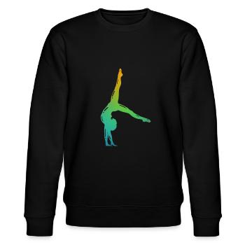 Turnerin in Farbe - Turnen - Turner - Stanley/Stella Unisex Bio-Sweatshirt CHANGER  - Schwarz - Vorne - Nik (191cm) & Marisol (170cm)