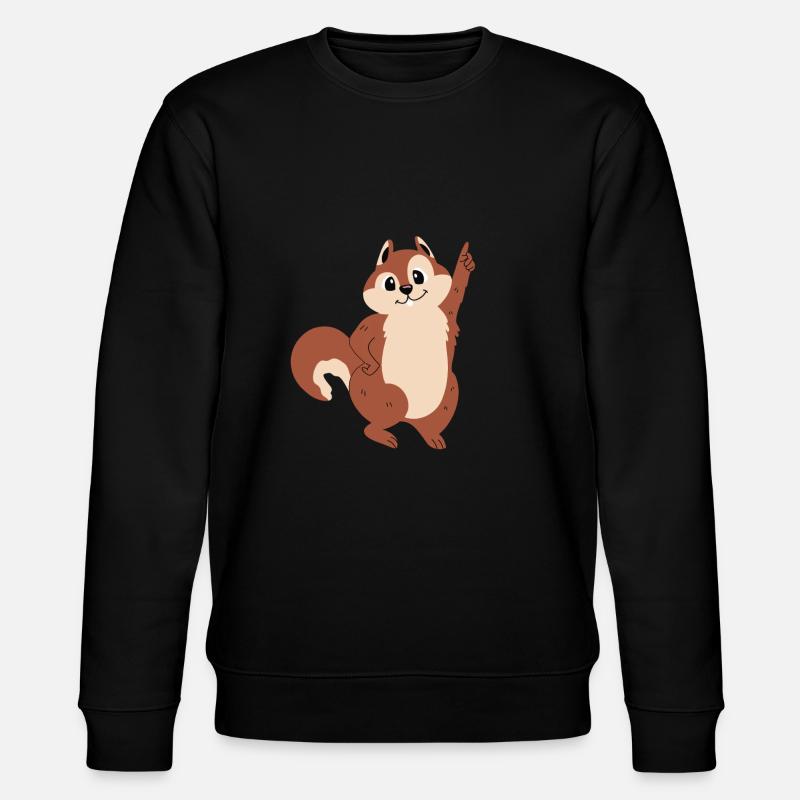 Lustiges Eichhörnchen meldet sich - Stanley/Stella Unisex Bio-Sweatshirt CHANGER  - Schwarz