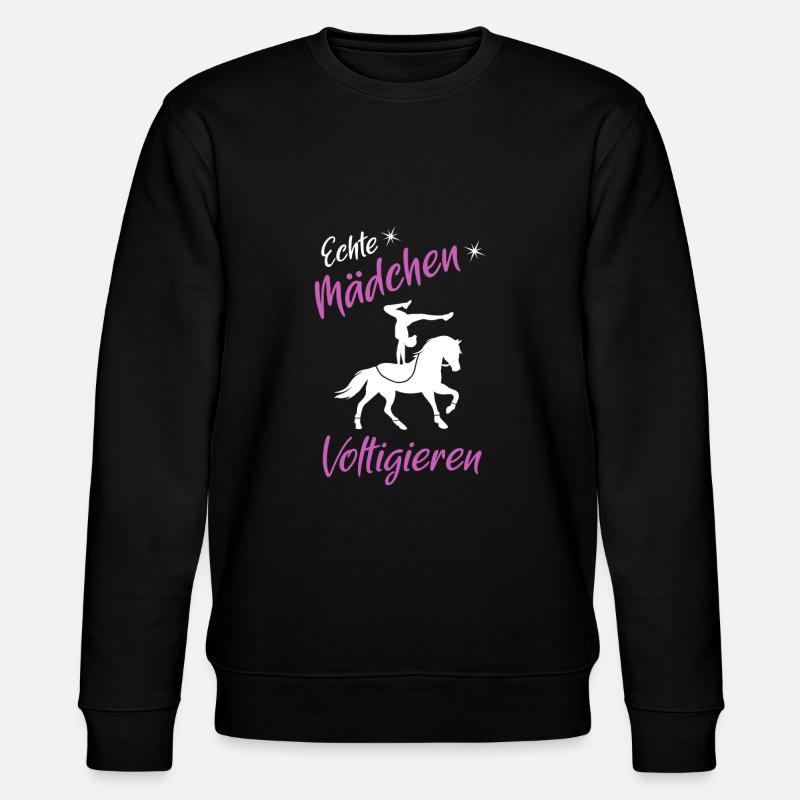 Echte Mädchen voltigieren - Stanley/Stella Unisex Bio-Sweatshirt CHANGER  - Schwarz