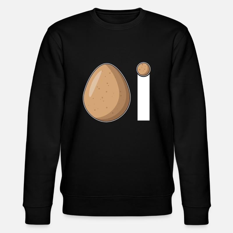 Ei Hühnerei Comic - Stanley/Stella Unisex Bio-Sweatshirt CHANGER  - Schwarz