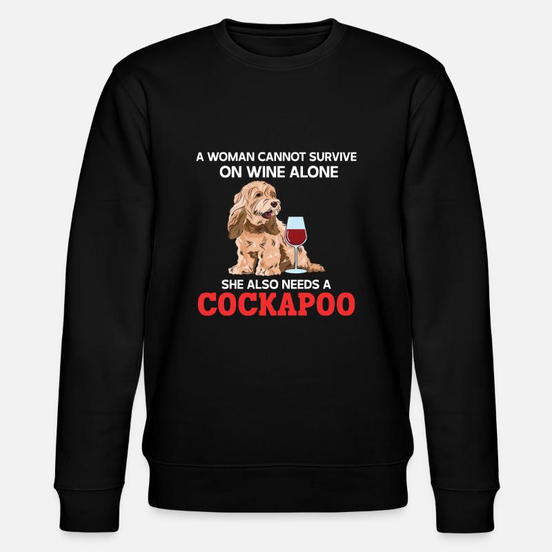Cockapoo Dog - Stanley/Stella CHANGER Unisex Organic Sweatshirt - black