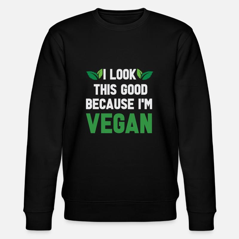 Vegan Fleischlos Tierlieb & Veganer - Stanley/Stella Unisex Bio-Sweatshirt CHANGER - Schwarz