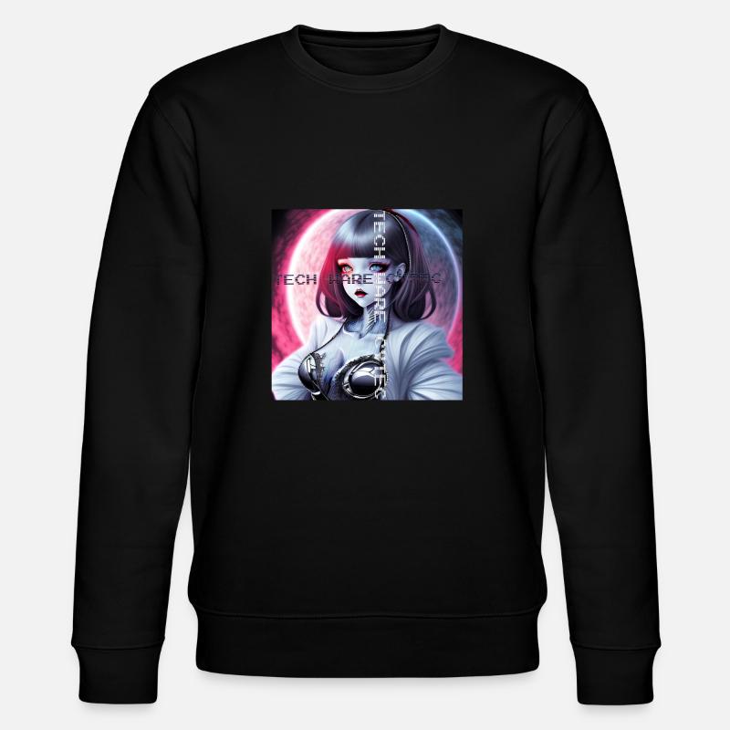 🌙 Umarme das Neon-Mondlicht 🌙 - Stanley/Stella Unisex Bio-Sweatshirt CHANGER  - Schwarz