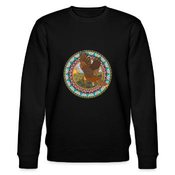 Indian Zodiac Hawk - Stanley/Stella CHANGER Unisex Organic Sweatshirt - black - Front - Nik (191cm) & Marisol (170cm)