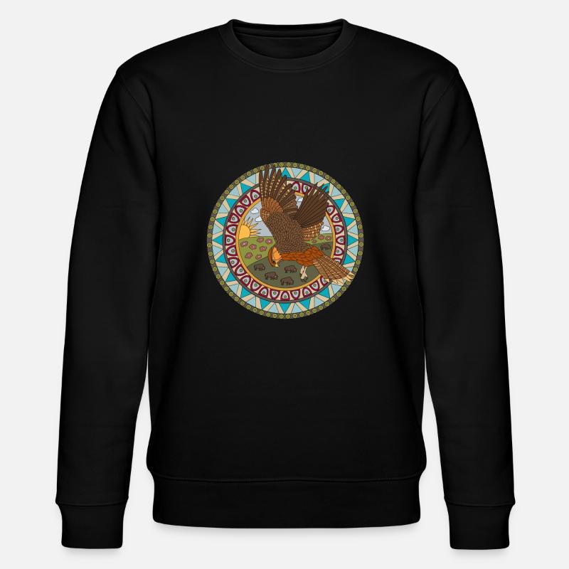 Indian Zodiac Hawk - Stanley/Stella CHANGER Unisex Organic Sweatshirt - black