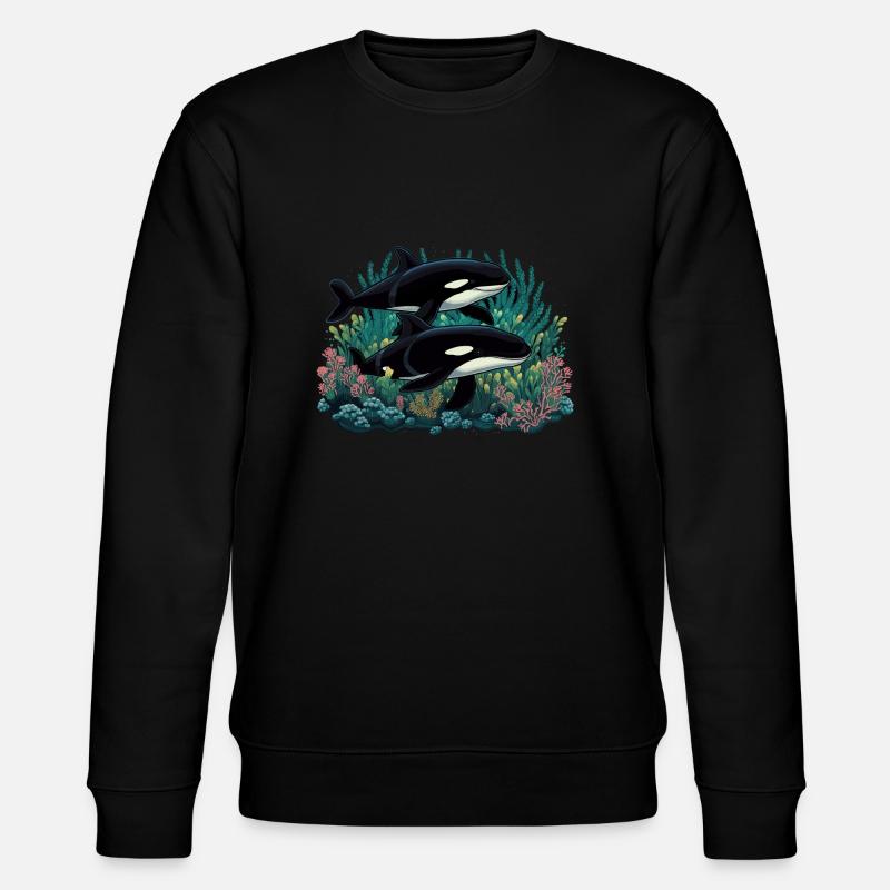 Orka Wal Killerwal Schwertwal - Stanley/Stella Unisex Bio-Sweatshirt CHANGER - Schwarz