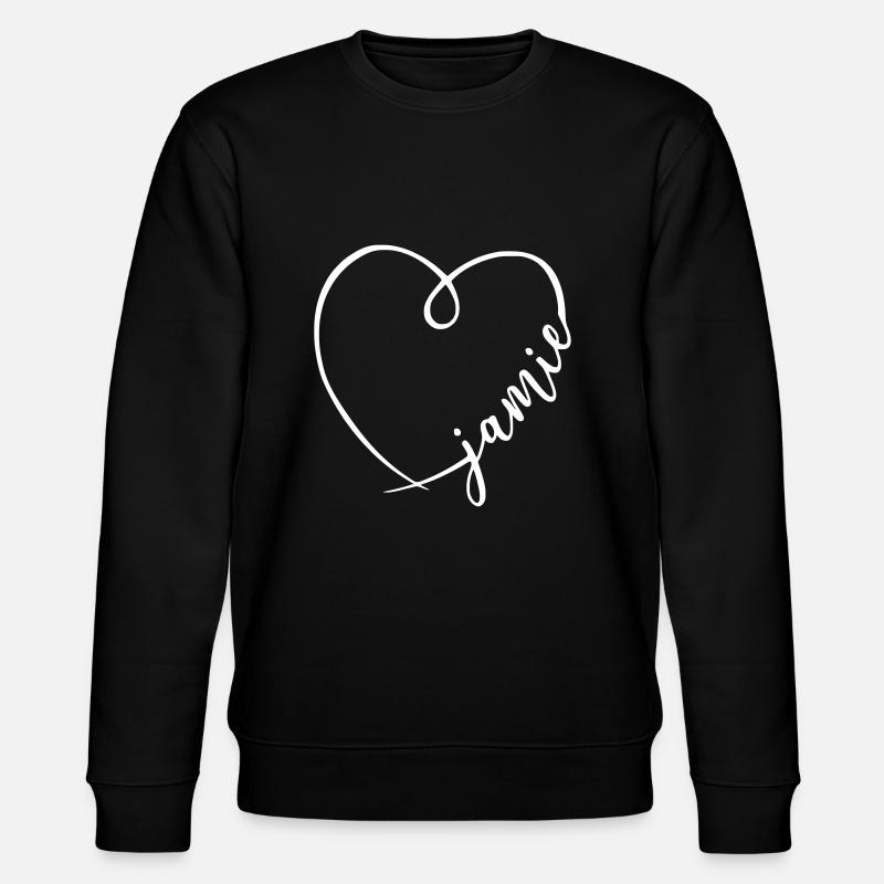 Jamie Nom Calligraphie Coeur - Sweat bio CHANGER Stanley/Stella Unisexe - noir