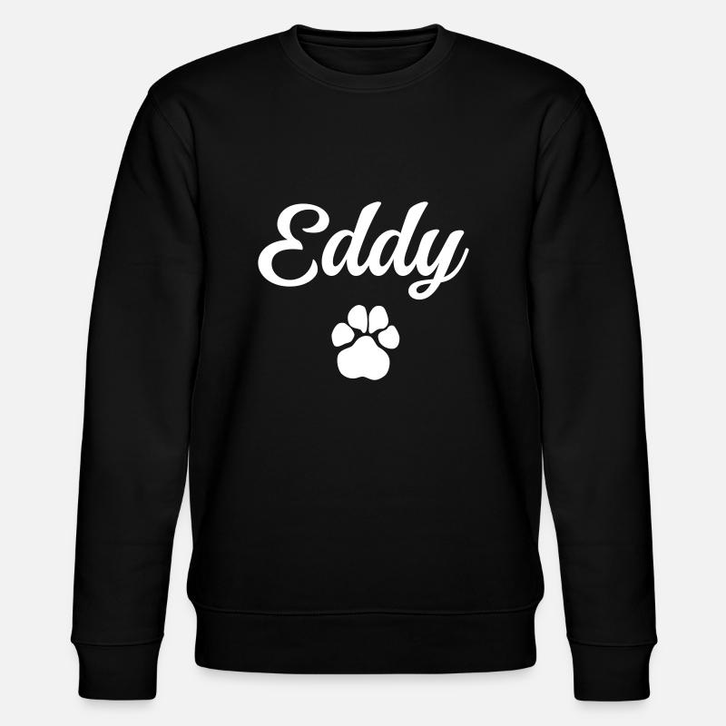 Dog name EDDY with paw - Stanley/Stella CHANGER Unisex Organic Sweatshirt - black