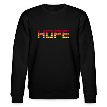 HOPE (Rot, Orange, Gelb) - Stanley/Stella Unisex Bio-Sweatshirt CHANGER  - Schwarz - Vorne - Nik (191cm) & Marisol (170cm)
