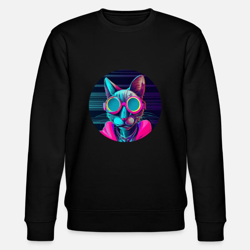 Stilvolle Katze - Stanley/Stella Unisex Bio-Sweatshirt CHANGER  - Schwarz
