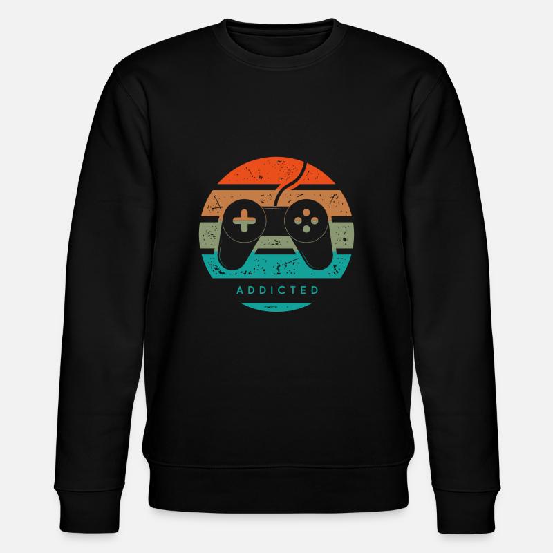 süchtig nach Videospielen - Stanley/Stella Unisex Bio-Sweatshirt CHANGER  - Schwarz