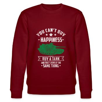 Military Combat Vehicle Armed Forces - Stanley/Stella CHANGER Unisex Organic Sweatshirt - burgundy - Front - Nik (191cm) & Marisol (170cm)