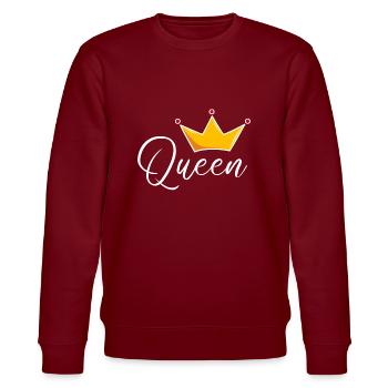 Queen mit Krone - Stanley/Stella Unisex Bio-Sweatshirt CHANGER  - Burgunderrot - Vorne - Nik (191cm) & Marisol (170cm)