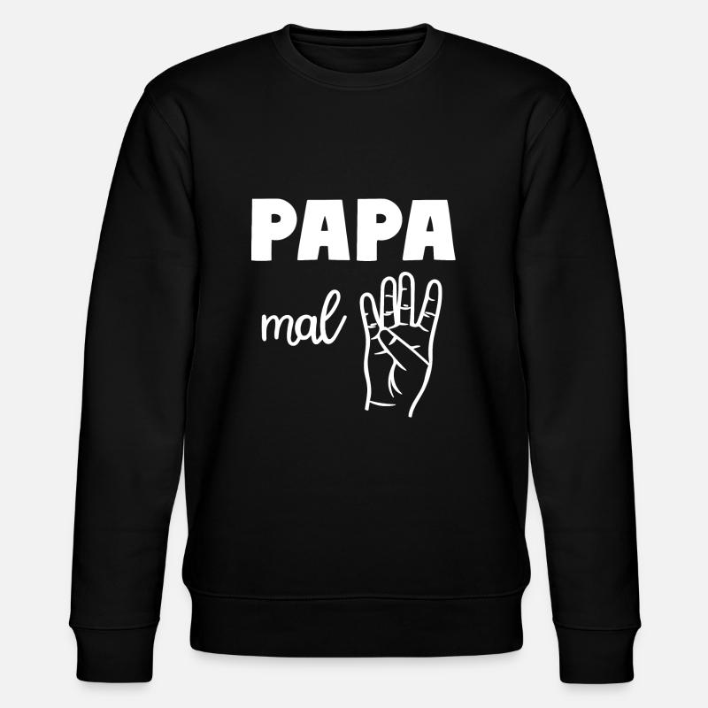 Papa mal Vier Vater - Stanley/Stella Unisex Bio-Sweatshirt CHANGER  - Schwarz