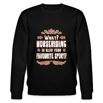 Reiten Reitsport Pferd Geschenk Mädchen - Stanley/Stella Unisex Bio-Sweatshirt CHANGER  - Schwarz - Vorne - Nik (191cm) & Marisol (170cm)
