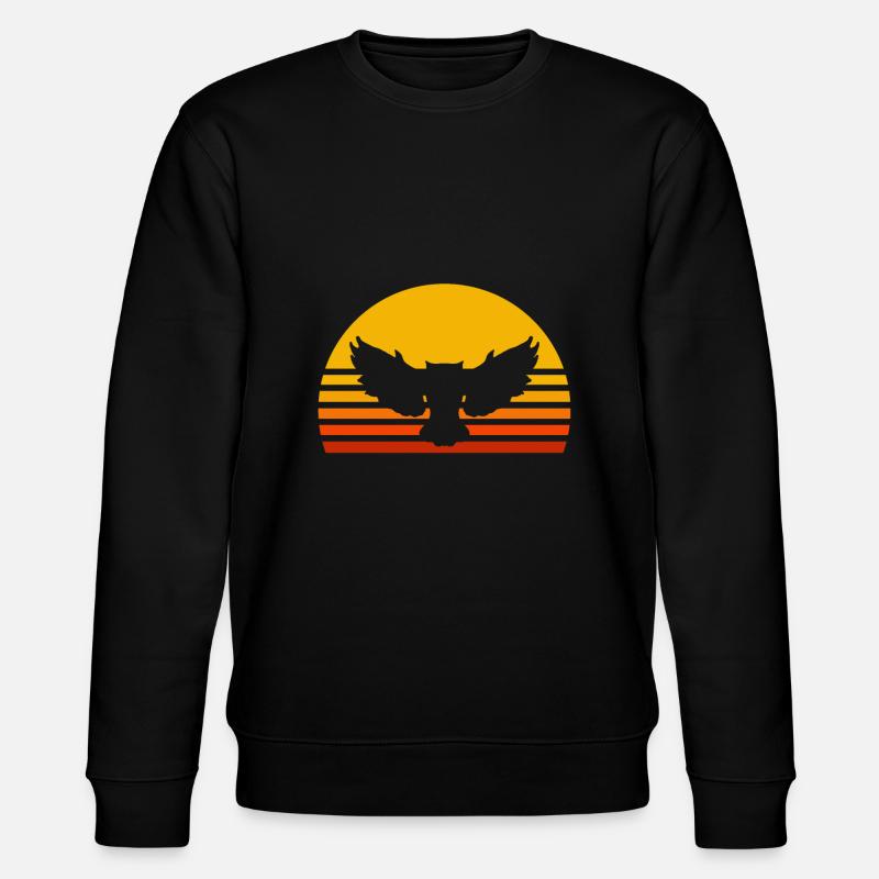 Eule Retro Owl - Stanley/Stella Unisex Bio-Sweatshirt CHANGER  - Schwarz