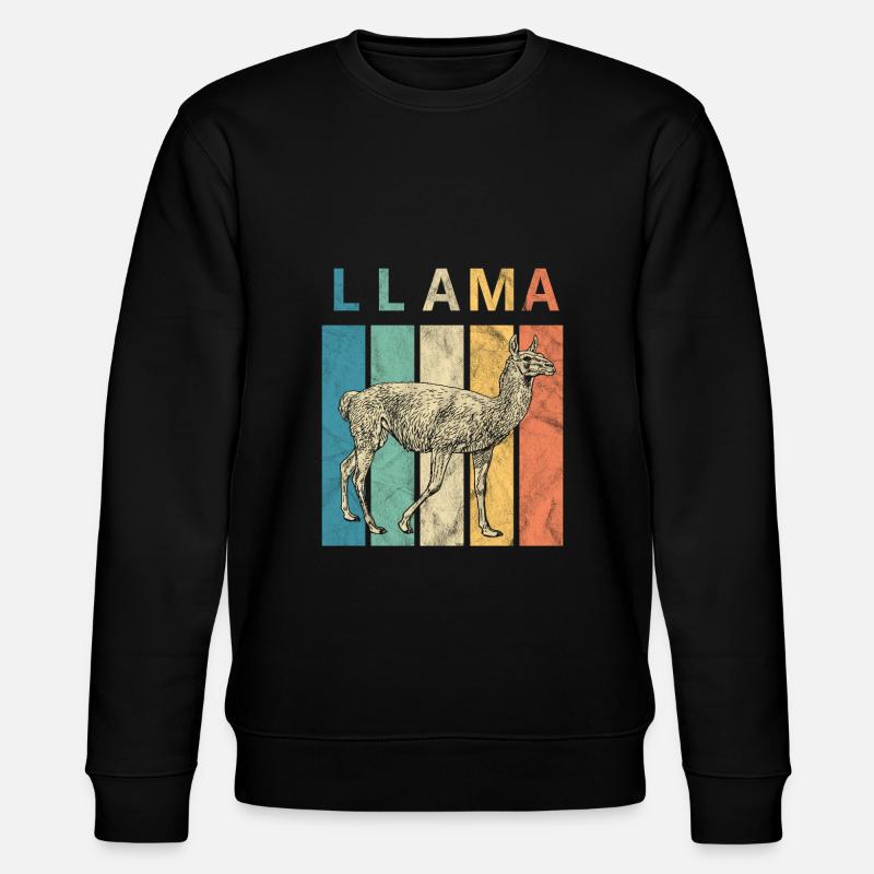 Lama Retro - Stanley/Stella Unisex Bio-Sweatshirt CHANGER - Schwarz
