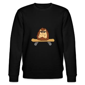 Hedgehog Skateboard Drôle de hérisson - Sweat bio CHANGER Stanley/Stella Unisexe - noir - Devant - Nik (191cm) & Marisol (170cm)