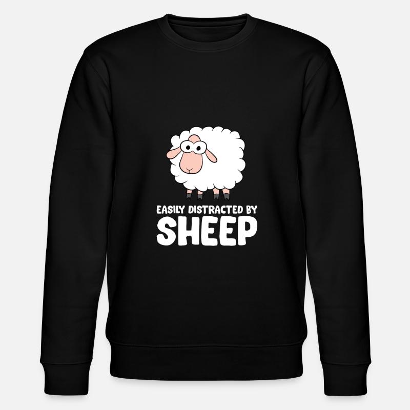Easily Distracted By Sheep - Stanley/Stella CHANGER Unisex Organic Sweatshirt - black