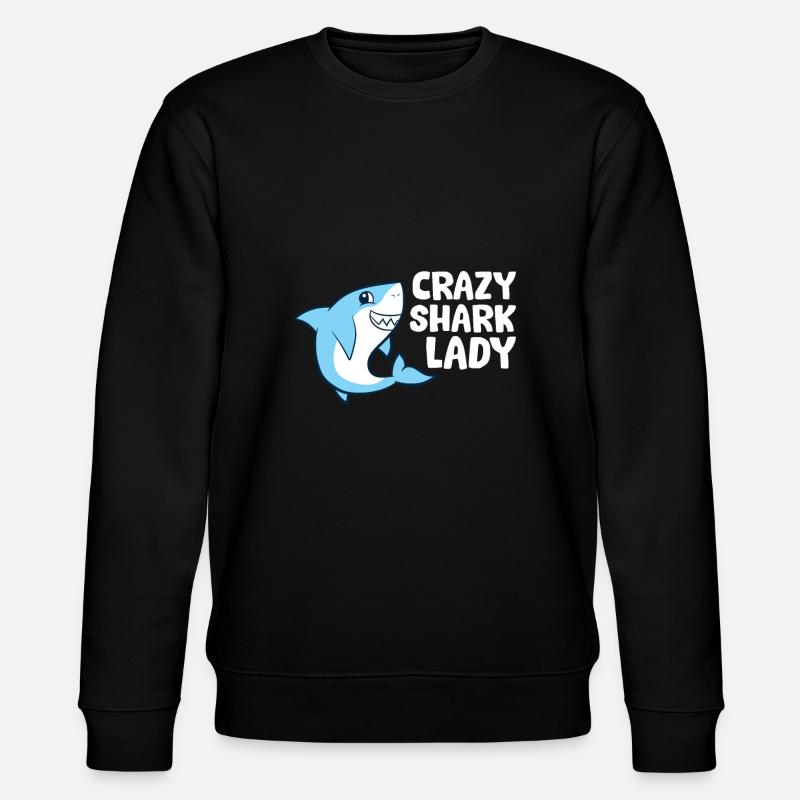 Crazy Shark Lady - Stanley/Stella Unisex Bio-Sweatshirt CHANGER  - Schwarz