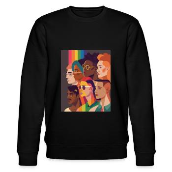 Pride 2023 One Love - Stanley/Stella CHANGER Unisex Organic Sweatshirt - black - Front - Nik (191cm) & Marisol (170cm)