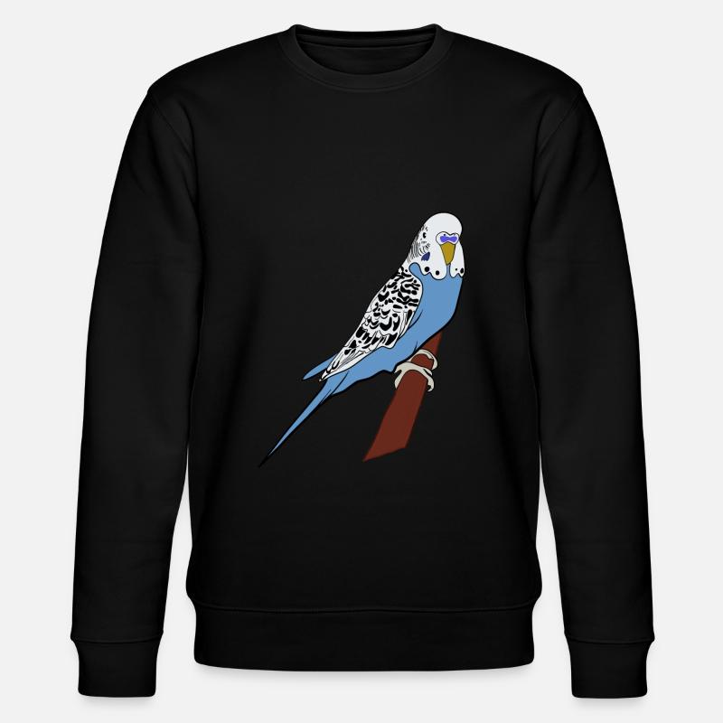 Wellensittich Blau Vogel Haustier Geschenkidee - Stanley/Stella Unisex Bio-Sweatshirt CHANGER  - Schwarz