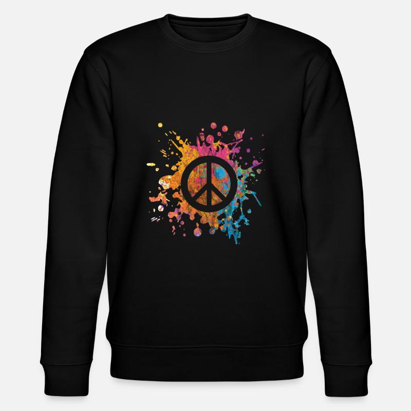 Peace Weltfrieden Geschenk - Stanley/Stella Unisex Bio-Sweatshirt CHANGER  - Schwarz