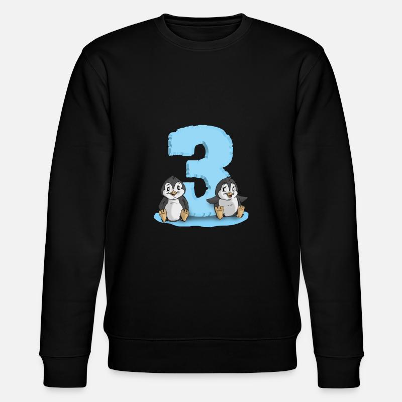 Penguin 3rd birthday - Stanley/Stella CHANGER Unisex Organic Sweatshirt - black