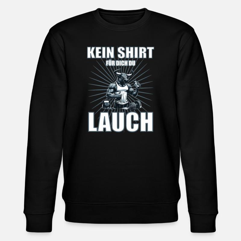 Lustiges Lauch-Design mit Bodybuilder-Stier - Stanley/Stella Unisex Bio-Sweatshirt CHANGER  - Schwarz