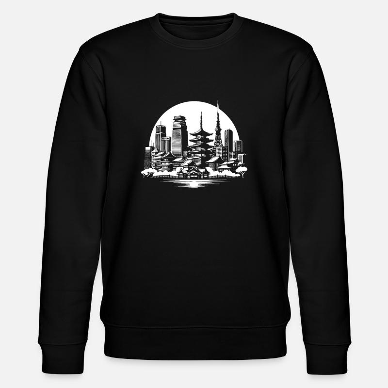Asian Metropolis – Skyline Design - Stanley/Stella CHANGER Unisex Organic Sweatshirt - black