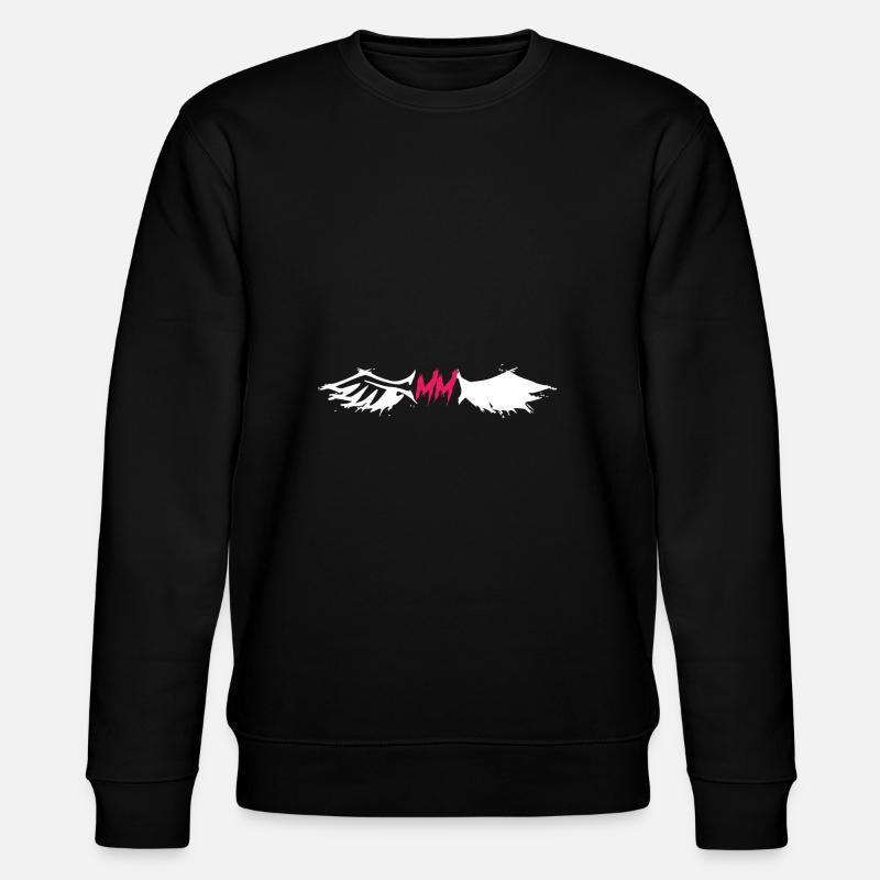 MM with angel wing - Stanley/Stella CHANGER Unisex Organic Sweatshirt - black