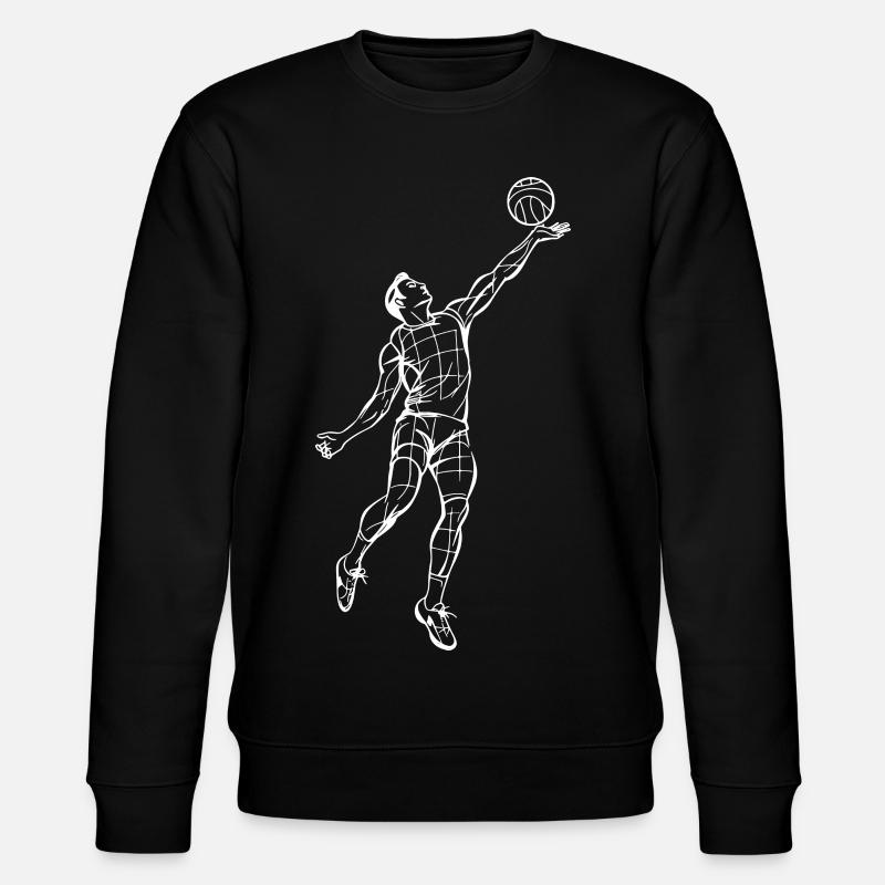 Volleyballspieler Skizze - Stanley/Stella Unisex Bio-Sweatshirt CHANGER - Schwarz