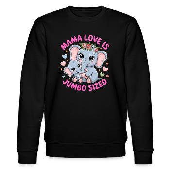 Maman éléphant chemise fête des mères cadeau amour de mère - Sweat bio CHANGER Stanley/Stella Unisexe - noir - Devant - Nik (191cm) & Marisol (170cm)