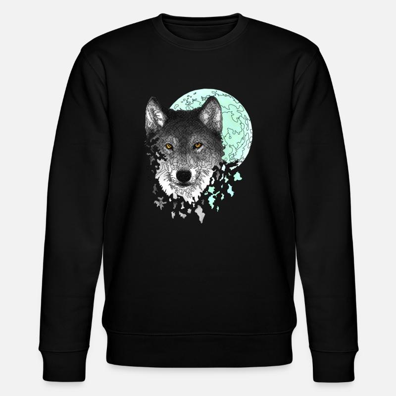 Wolf - Stanley/Stella Unisex Bio-Sweatshirt CHANGER  - Schwarz
