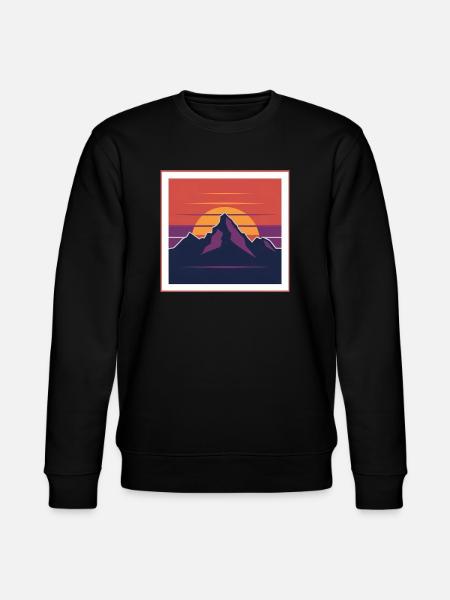 Sunset Peaks between the Mountains - Stanley/Stella CHANGER Unisex Organic Sweatshirt - black