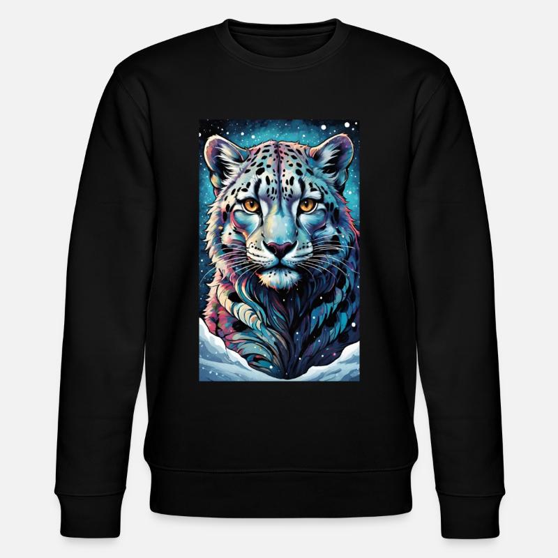 Schneeleopard | Leopard | Raubtier - Stanley/Stella Unisex Bio-Sweatshirt CHANGER - Schwarz