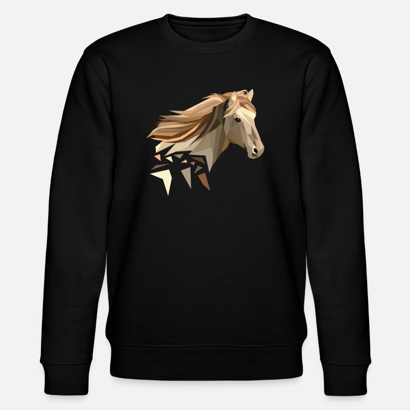 Horse geometrically low poly - Stanley/Stella CHANGER Unisex Organic Sweatshirt - black