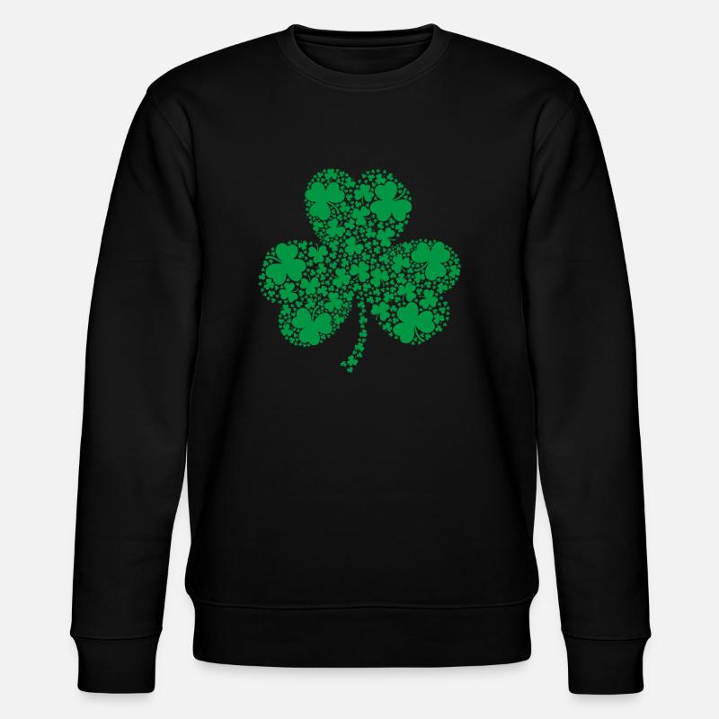 Blühendes Kleeblatt - Stanley/Stella Unisex Bio-Sweatshirt CHANGER  - Schwarz