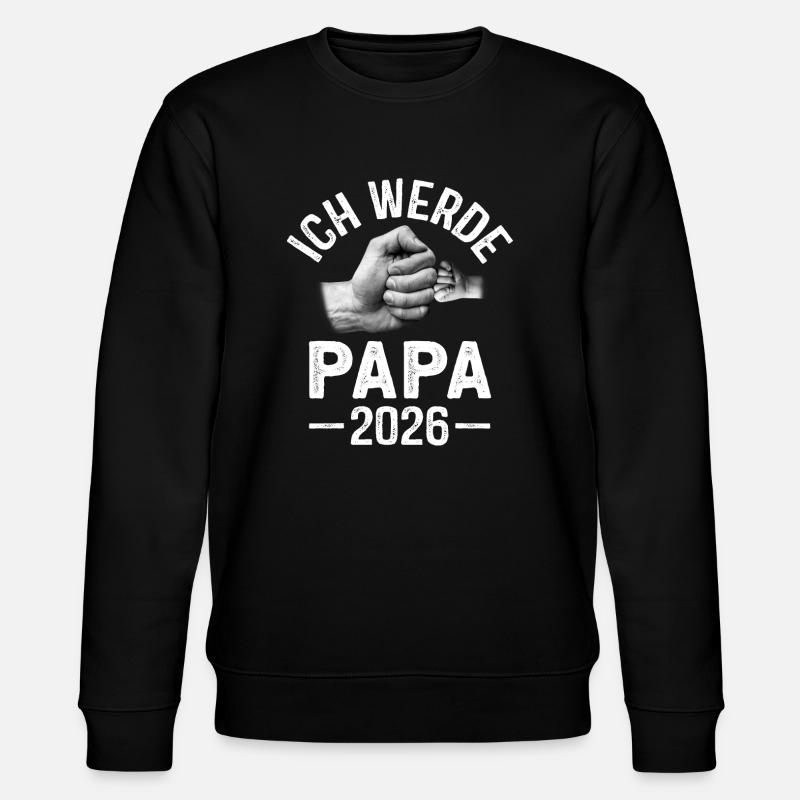 Ich werde Papa 2026 - Stanley/Stella Unisex Bio-Sweatshirt CHANGER  - Schwarz